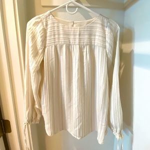 LOFT white top with stripe detail sz XXSP